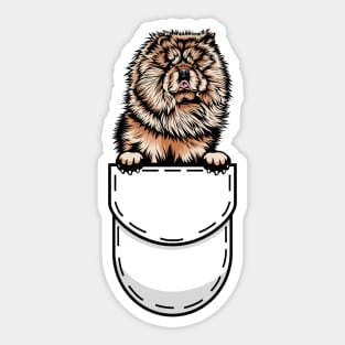 Funny Chow Chow Pocket Dog Sticker